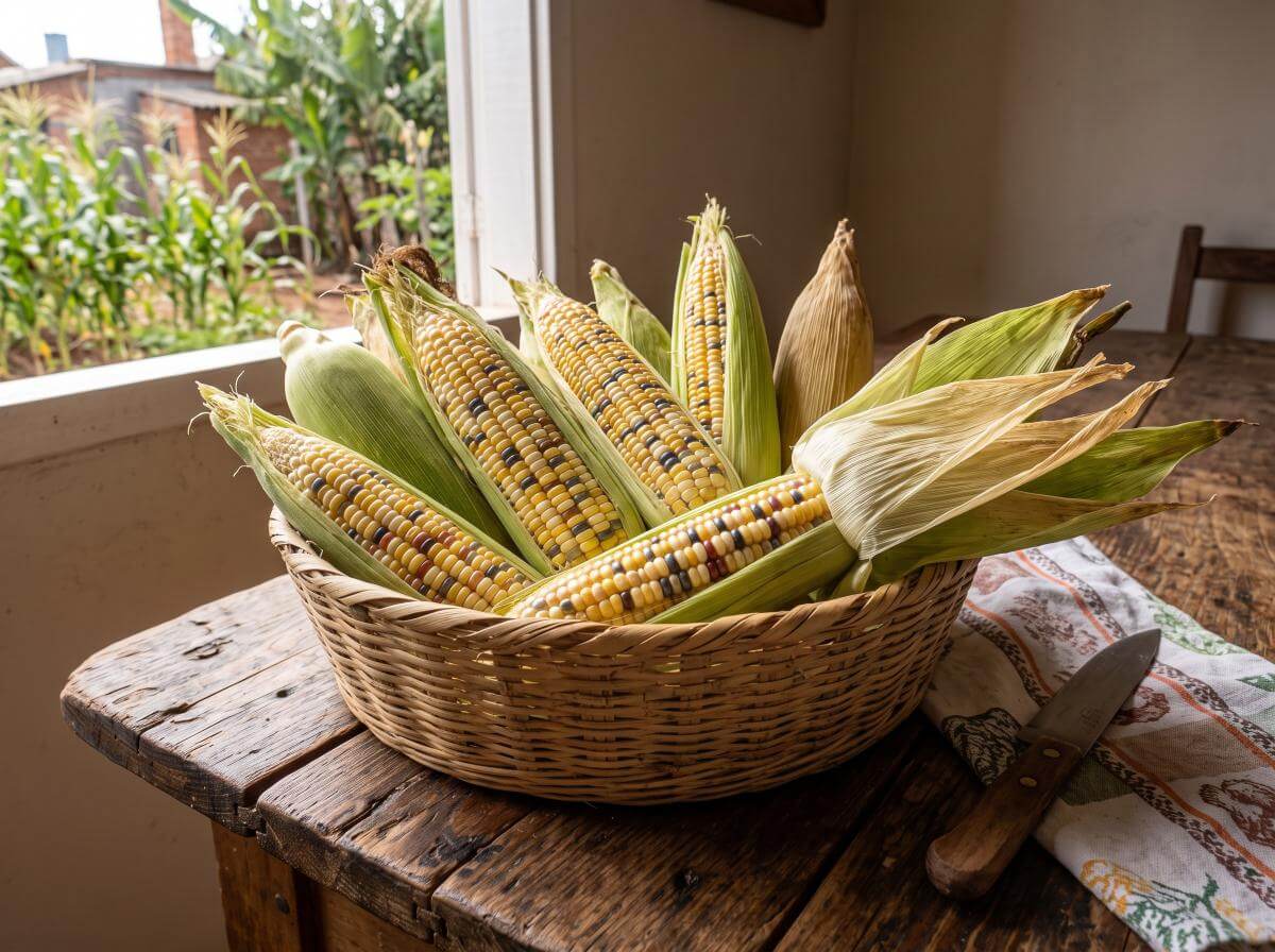Espigas de milho colhidas