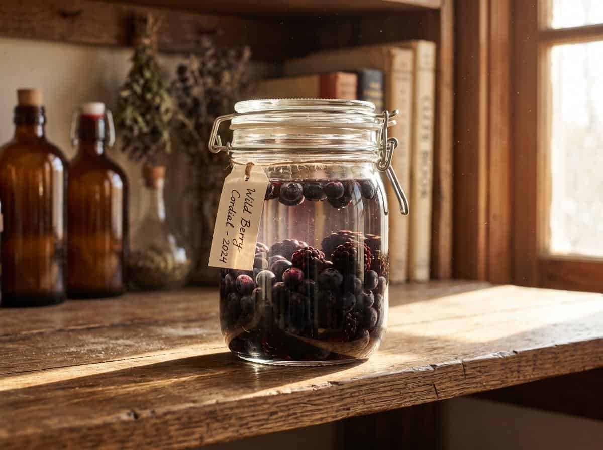 Jabuticabas em infusão no pote de vidro
